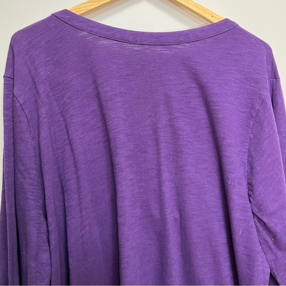 Lane Bryant Purple Cotton Long Sleeve Vneck Size 26/28 - Picture 8 of 10